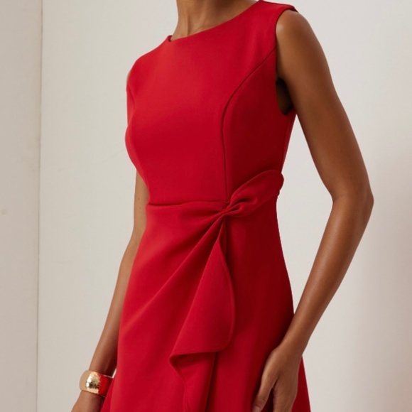 Fehaute Cocktail Sleeveless Midi Dress, 6, NWT, Red - Picture 8 of 9